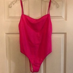 Cheeky Solid & Striped Pink one piece